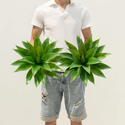 Artificial Agave Plants,Large UV Resistant Fake Agave Planters for Indoor and Outdoor Decorating Artificial Plants for Outdoors Fake Plants 2Pack, 28" Red