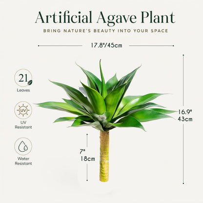 Artificial Agave Plants,Large UV Resistant Fake Agave Planters for Indoor and Outdoor Decorating Artificial Plants for Outdoors Fake Plants 2Pack, 28" Red