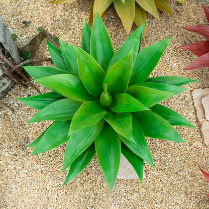 Artificial Agave Plants,Large UV Resistant Fake Agave Planters for Indoor and Outdoor Decorating Artificial Plants for Outdoors Fake Plants 2Pack, 28" Red