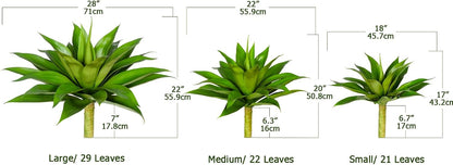 Artificial Agave Plants,Large UV Resistant Fake Agave Planters for Indoor and Outdoor Decorating Artificial Plants for Outdoors Fake Plants 2Pack, 28" Red