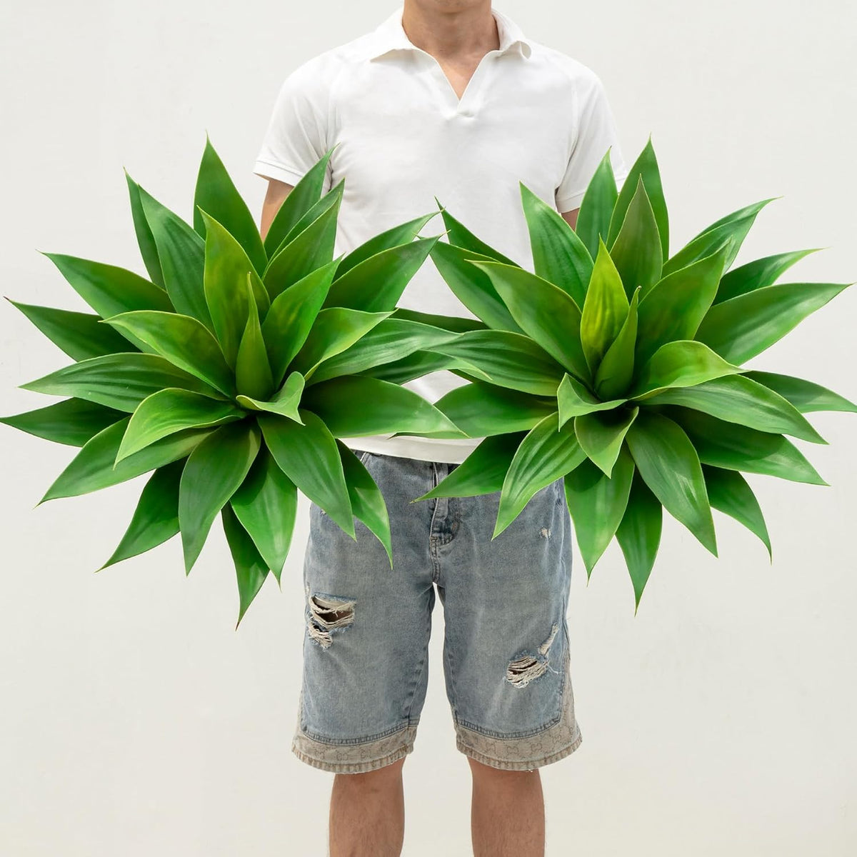 Artificial Agave Plants,Large UV Resistant Fake Agave Planters for Indoor and Outdoor Decorating Artificial Plants for Outdoors Fake Plants 2Pack, 28" Red