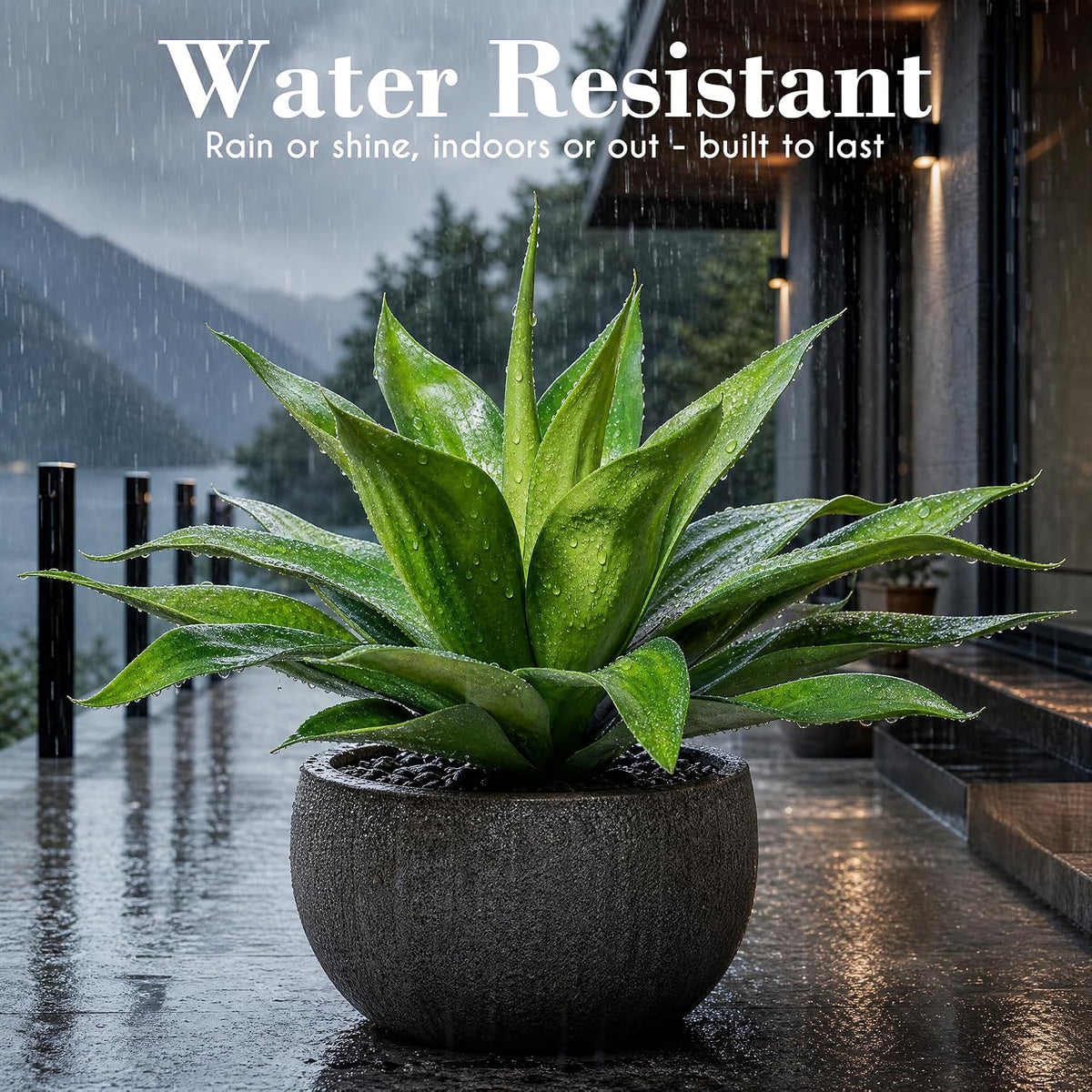 Artificial Agave Plants,Large UV Resistant Fake Agave Planters for Indoor and Outdoor Decorating Artificial Plants for Outdoors Fake Plants 2Pack, 28" Red