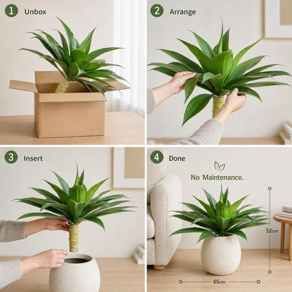 Artificial Agave Plants,Large UV Resistant Fake Agave Planters for Indoor and Outdoor Decorating Artificial Plants for Outdoors Fake Plants 2Pack, 28" Red