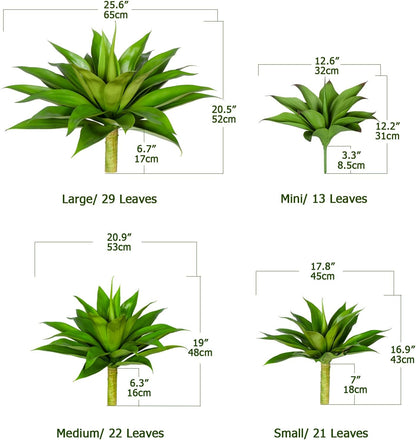 Artificial Agave Plants,Large UV Resistant Fake Agave Planters for Indoor and Outdoor Decorating Artificial Plants for Outdoors Fake Plants 2Pack, 28" Red