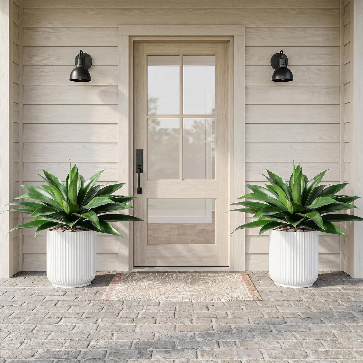 Artificial Agave Plants,Large UV Resistant Fake Agave Planters for Indoor and Outdoor Decorating Artificial Plants for Outdoors Fake Plants 2Pack, 28" Red