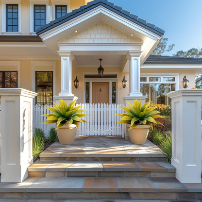 Artificial Agave Plants,Large UV Resistant Fake Agave Planters for Indoor and Outdoor Decorating Artificial Plants for Outdoors Fake Plants 2Pack, 28" Red