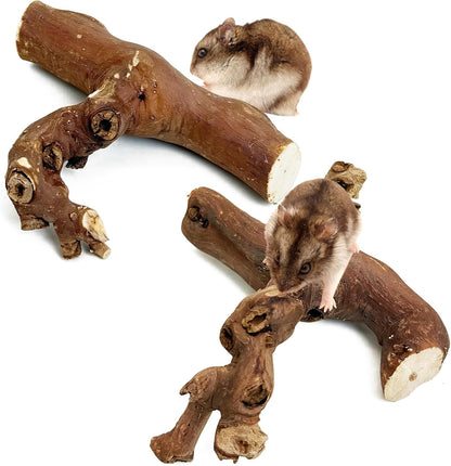 2 PCS Wooden Hamster Climbing Branches 5.9 in Natural Grapevine Syrian Hamster Chewing Toys Small Animal Habitat Decor Accessories for Gerbils Mice Rat and Dwarf Pets