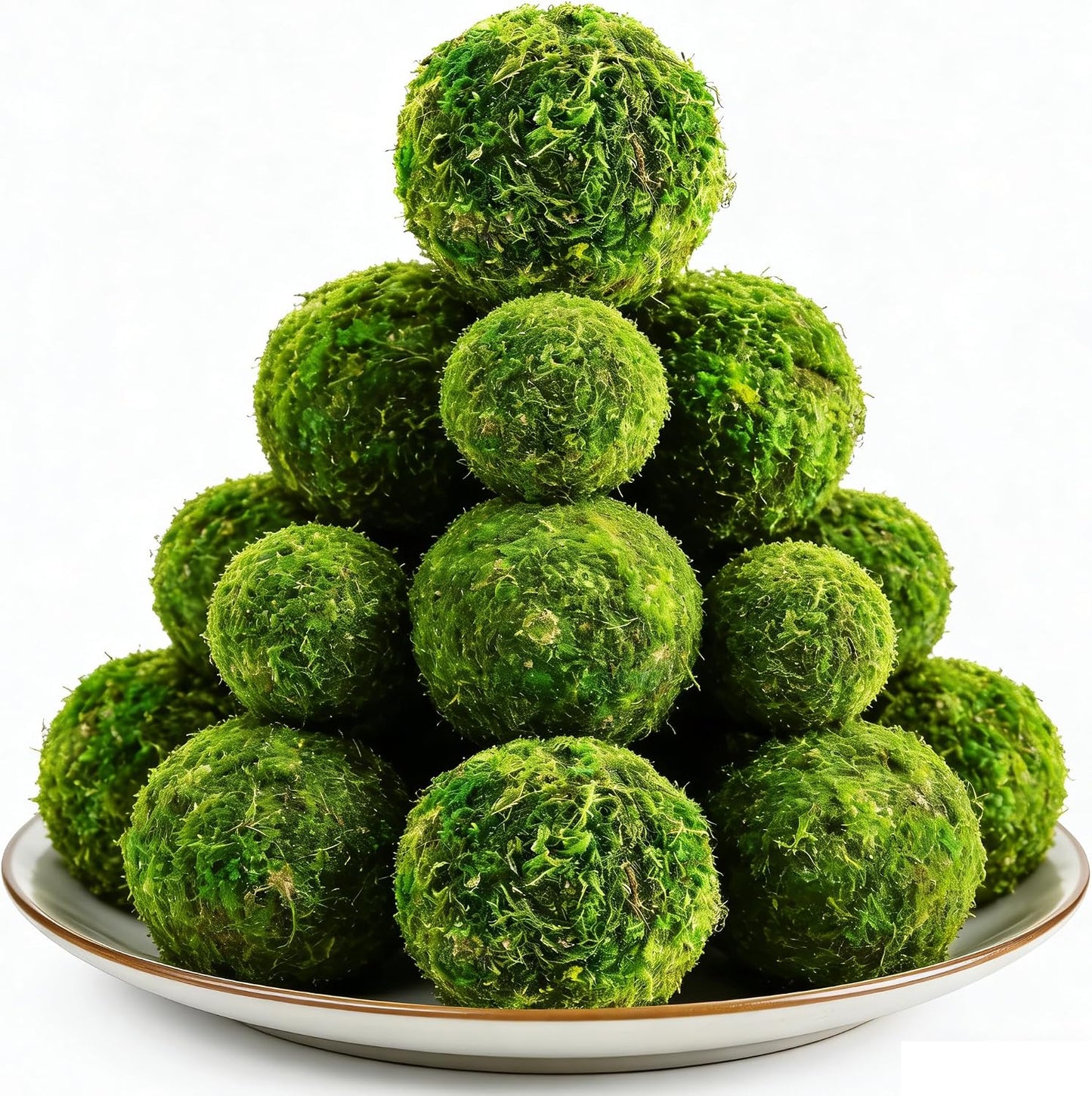 Decorative Moss Balls for Bowls & Centerpieces, 23-Piece Faux Green Moss Ball Set with Large & Extra Large Sizes for Vase Fillers & Home Decor