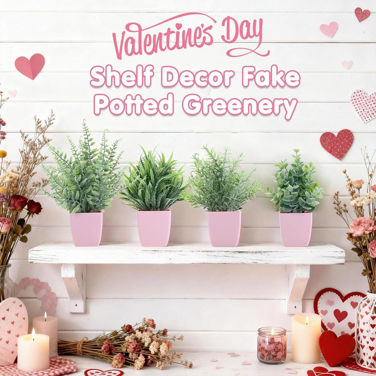 2 Pack Fake Plants in Pot Small Artificial Eucalyptus Potted Plant Faux Rosemary in Pot Greenery for Home Decor Indoor Office Shelf Table Desk Bathroom Decoration (Blue-2)