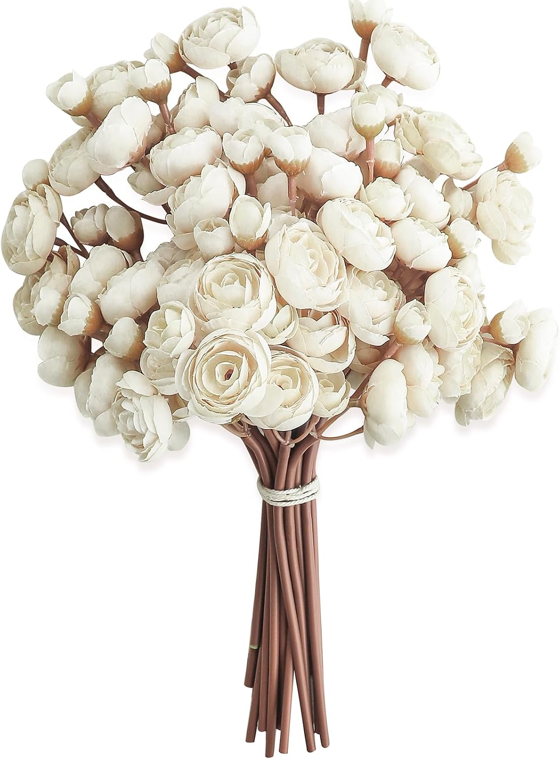 Ranunculus Artificial Flowers 18 Pcs Dusty Rose Faux Silk Mini Ranunculus Bulk Fake Wedding Filler Flowers for DIY Bouquets, Centerpieces, Bridal Shower Decorations & Arrangements