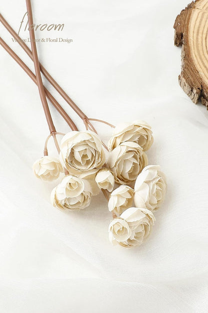 Ranunculus Artificial Flowers 18 Pcs Dusty Rose Faux Silk Mini Ranunculus Bulk Fake Wedding Filler Flowers for DIY Bouquets, Centerpieces, Bridal Shower Decorations & Arrangements