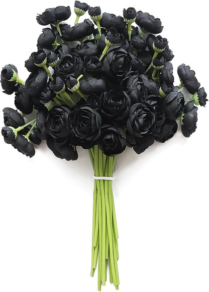 Ranunculus Artificial Flowers 18 Pcs Dusty Rose Faux Silk Mini Ranunculus Bulk Fake Wedding Filler Flowers for DIY Bouquets, Centerpieces, Bridal Shower Decorations & Arrangements