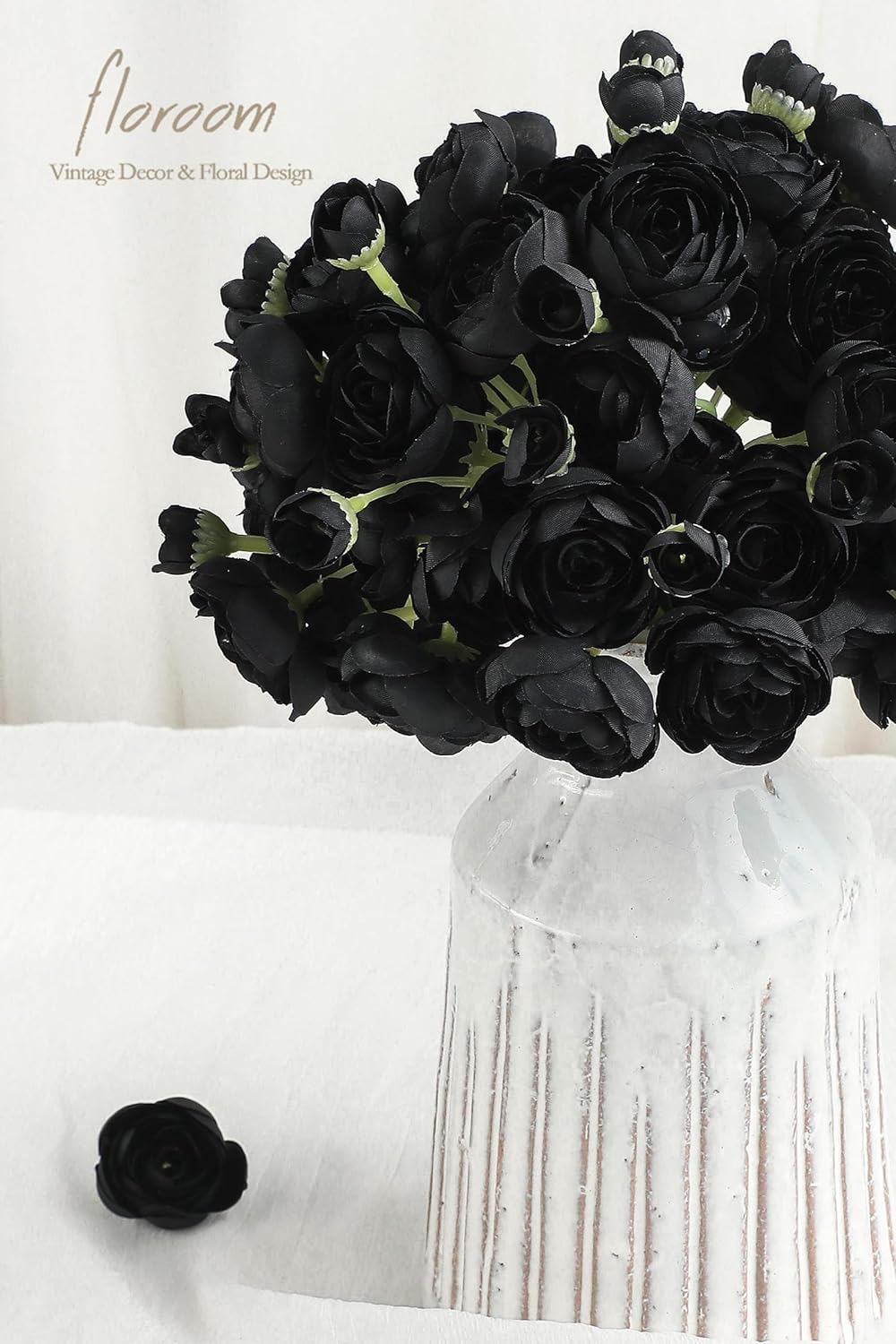 Ranunculus Artificial Flowers 18 Pcs Dusty Rose Faux Silk Mini Ranunculus Bulk Fake Wedding Filler Flowers for DIY Bouquets, Centerpieces, Bridal Shower Decorations & Arrangements