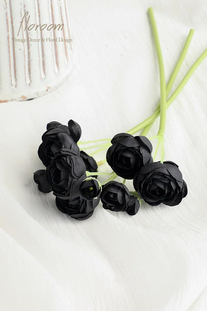 Ranunculus Artificial Flowers 18 Pcs Dusty Rose Faux Silk Mini Ranunculus Bulk Fake Wedding Filler Flowers for DIY Bouquets, Centerpieces, Bridal Shower Decorations & Arrangements
