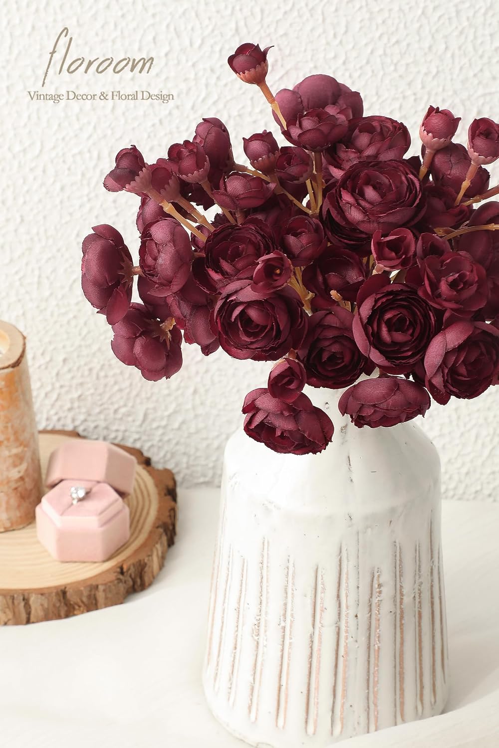 Ranunculus Artificial Flowers 18 Pcs Dusty Rose Faux Silk Mini Ranunculus Bulk Fake Wedding Filler Flowers for DIY Bouquets, Centerpieces, Bridal Shower Decorations & Arrangements