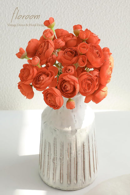 Ranunculus Artificial Flowers 18 Pcs Dusty Rose Faux Silk Mini Ranunculus Bulk Fake Wedding Filler Flowers for DIY Bouquets, Centerpieces, Bridal Shower Decorations & Arrangements