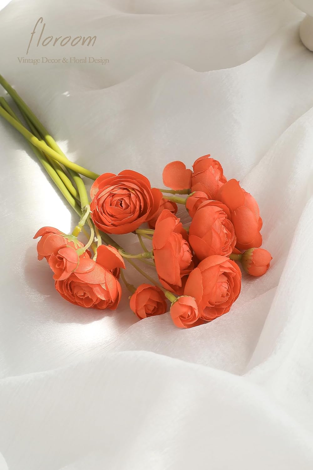 Ranunculus Artificial Flowers 18 Pcs Dusty Rose Faux Silk Mini Ranunculus Bulk Fake Wedding Filler Flowers for DIY Bouquets, Centerpieces, Bridal Shower Decorations & Arrangements