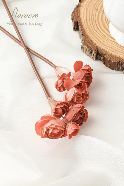 Ranunculus Artificial Flowers 18 Pcs Dusty Rose Faux Silk Mini Ranunculus Bulk Fake Wedding Filler Flowers for DIY Bouquets, Centerpieces, Bridal Shower Decorations & Arrangements