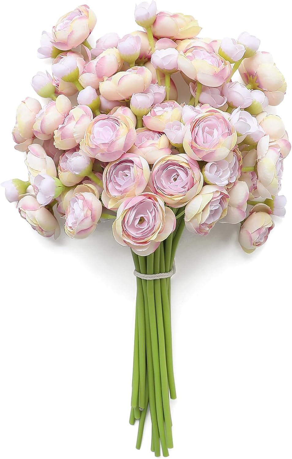 Ranunculus Artificial Flowers 18 Pcs Dusty Rose Faux Silk Mini Ranunculus Bulk Fake Wedding Filler Flowers for DIY Bouquets, Centerpieces, Bridal Shower Decorations & Arrangements