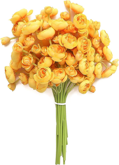 Ranunculus Artificial Flowers 18 Pcs Dusty Rose Faux Silk Mini Ranunculus Bulk Fake Wedding Filler Flowers for DIY Bouquets, Centerpieces, Bridal Shower Decorations & Arrangements