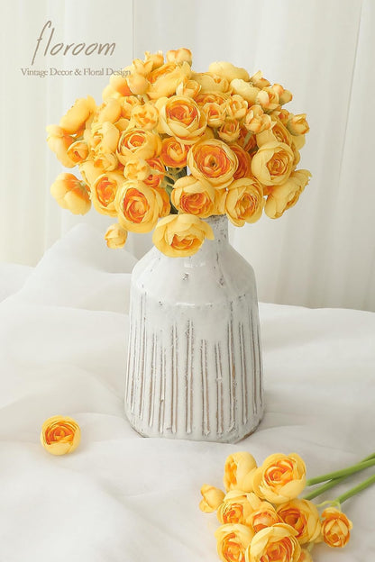 Ranunculus Artificial Flowers 18 Pcs Dusty Rose Faux Silk Mini Ranunculus Bulk Fake Wedding Filler Flowers for DIY Bouquets, Centerpieces, Bridal Shower Decorations & Arrangements