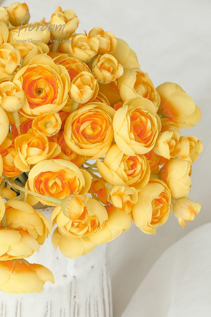 Ranunculus Artificial Flowers 18 Pcs Dusty Rose Faux Silk Mini Ranunculus Bulk Fake Wedding Filler Flowers for DIY Bouquets, Centerpieces, Bridal Shower Decorations & Arrangements