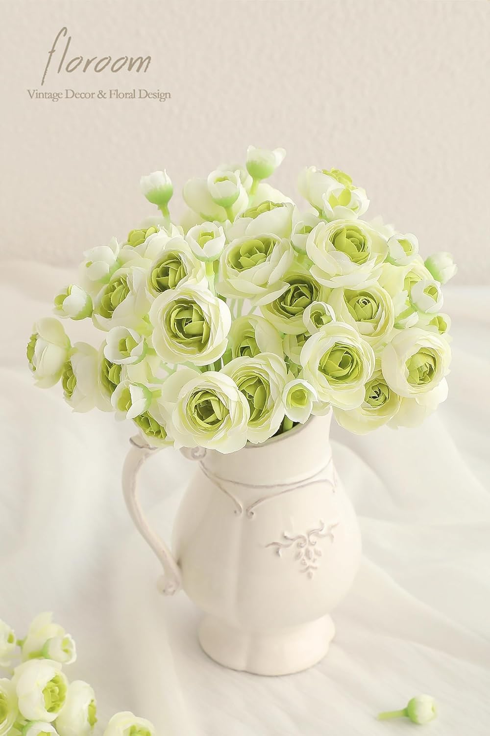 Ranunculus Artificial Flowers 18 Pcs Dusty Rose Faux Silk Mini Ranunculus Bulk Fake Wedding Filler Flowers for DIY Bouquets, Centerpieces, Bridal Shower Decorations & Arrangements