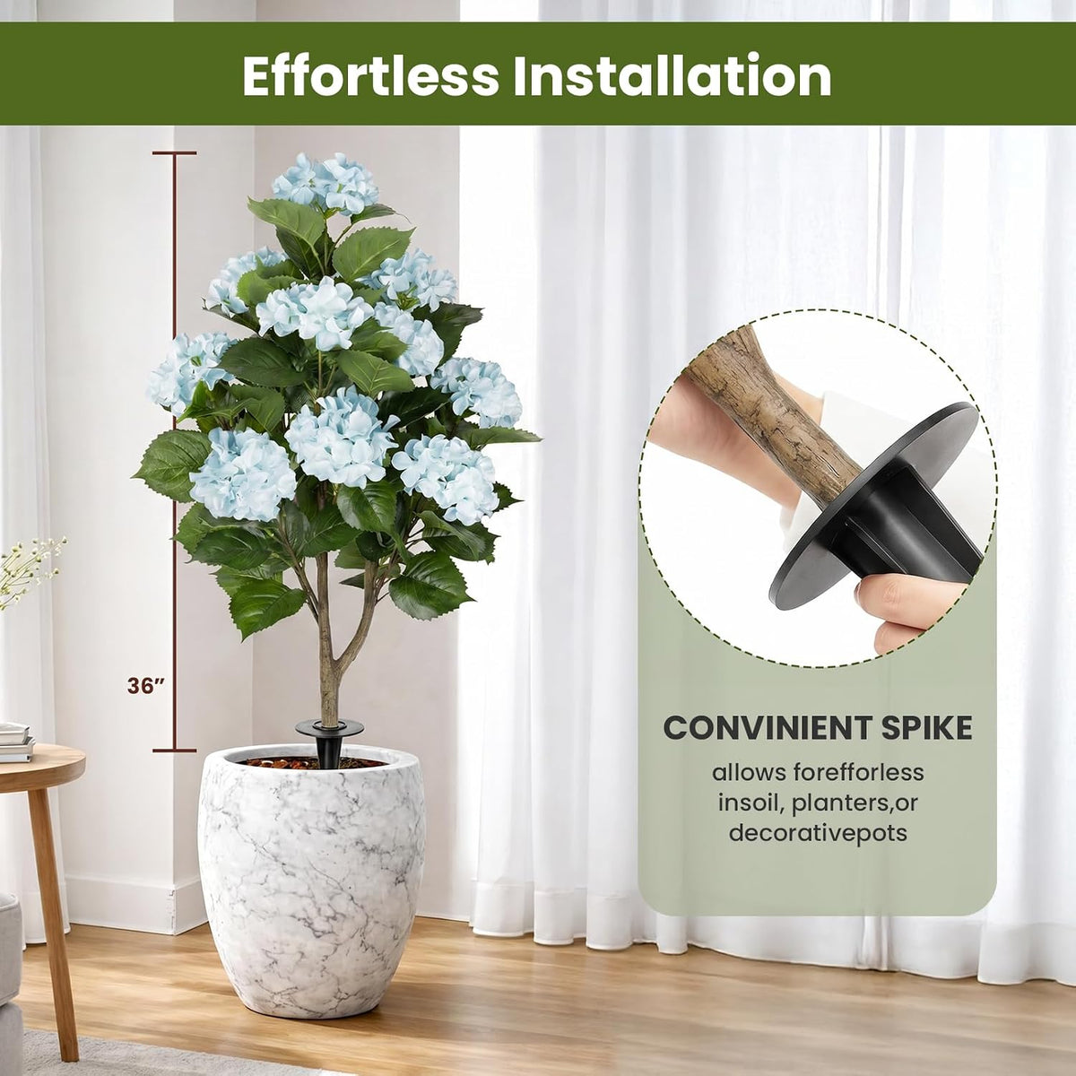 2 Pack 3FT Artificial Camellia Tree with Ground Spike, Full Bloom Fake Camellia Plant Outdoor, Dense Flower Artificial Trees for Front Porch Decor, Patio Garden Yard Decorations, Orange