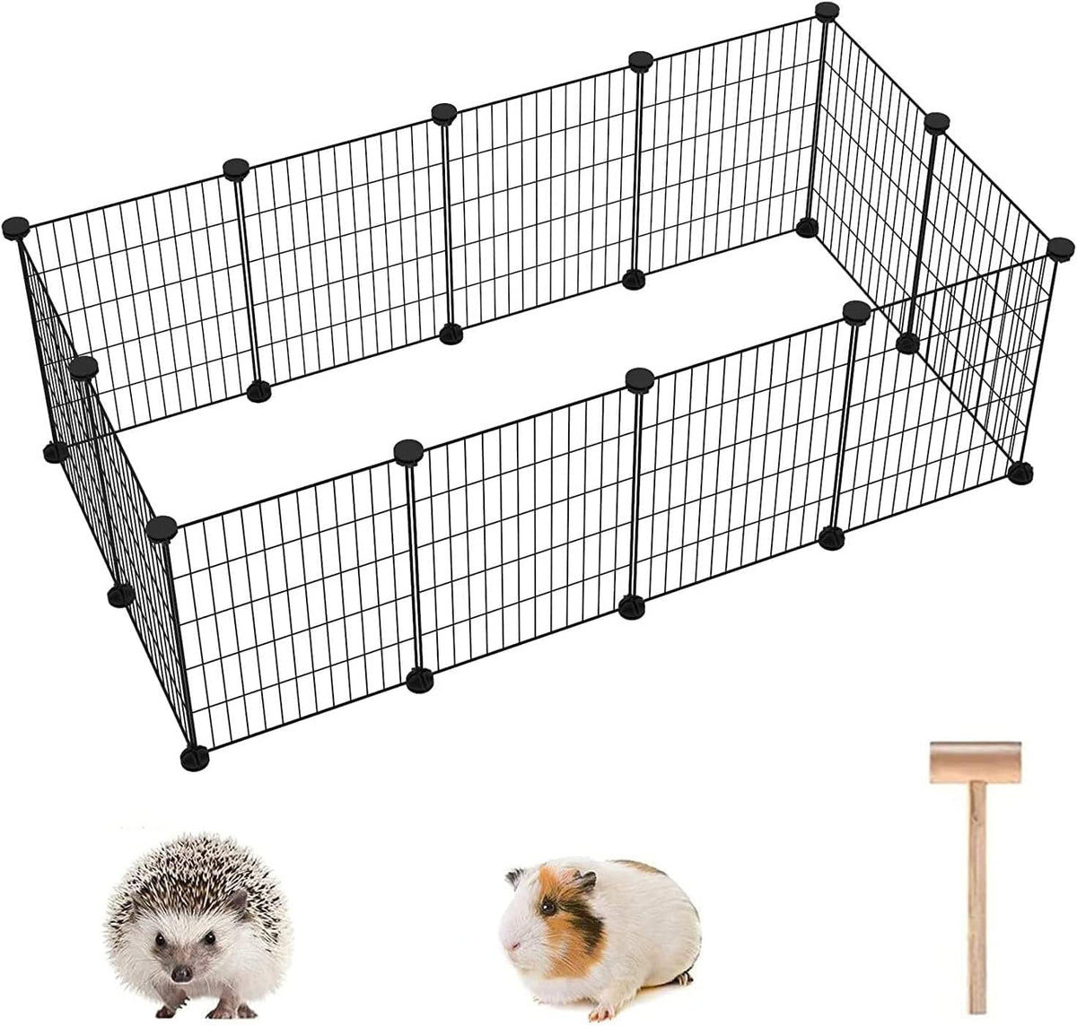 Pet Playpen, Small Animals Supplies, 12 Panels, 12" × 15", White