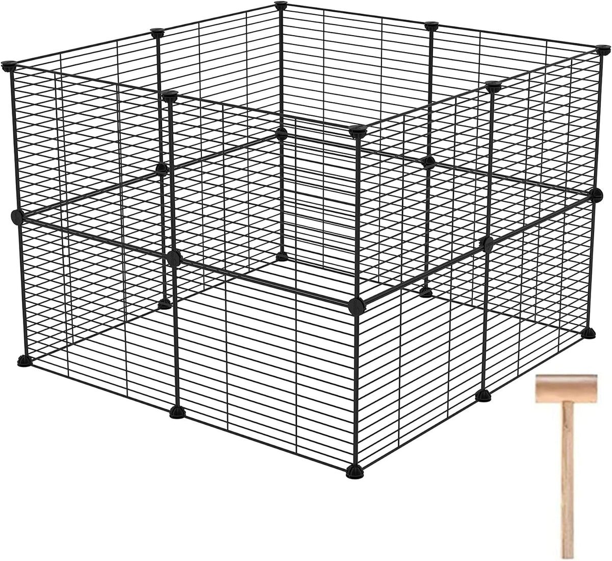 Pet Playpen, Small Animals Supplies, 12 Panels, 12" × 15", White