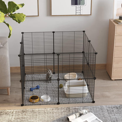 Pet Playpen, Small Animals Supplies, 12 Panels, 12" × 15", White