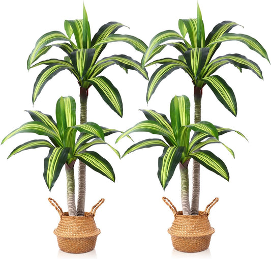 5 Ft Artificial Dracaena Tree，Faux Plants Indoor with Basket | Tall Fake Plant With Realistic Leaves,Floor Plant for Home Décor Office Living Room,Housewarming