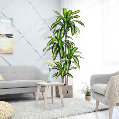 5 Ft Artificial Dracaena Tree，Faux Plants Indoor with Basket | Tall Fake Plant With Realistic Leaves,Floor Plant for Home Décor Office Living Room,Housewarming