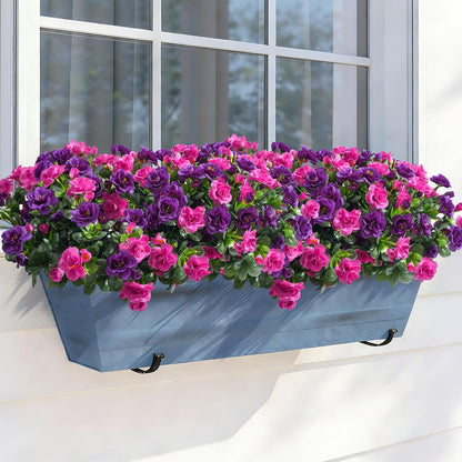 Artificial Fake Camellia Flowers Plants for Outdoor Outside Spring Decoration, Faux Silk Hotpink Camellias UV Resistant Look Real for Planter Porch Patio Garden Yard, 3 Large Bundles