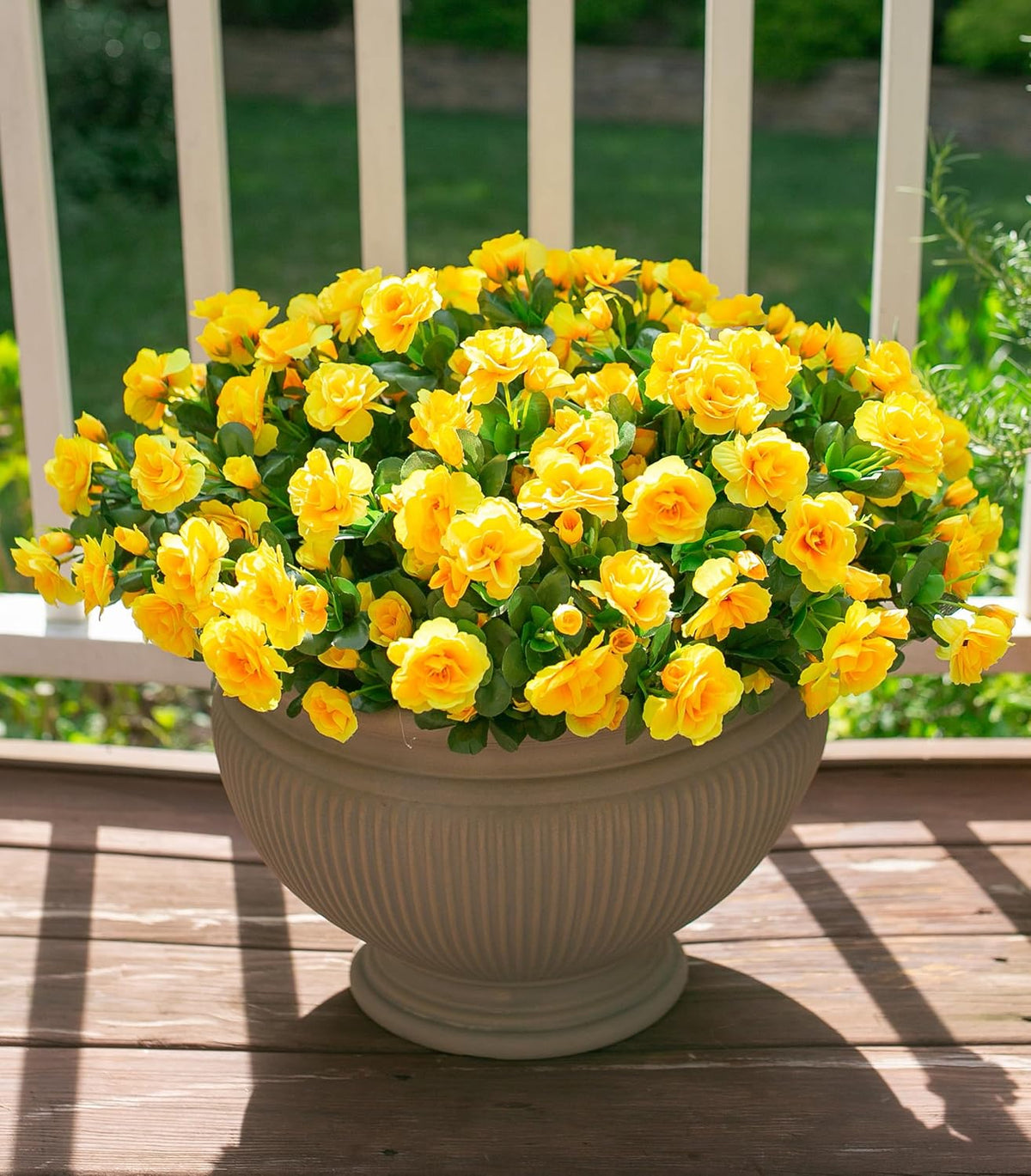 Artificial Fake Camellia Flowers Plants for Outdoor Outside Spring Decoration, Faux Silk Hotpink Camellias UV Resistant Look Real for Planter Porch Patio Garden Yard, 3 Large Bundles