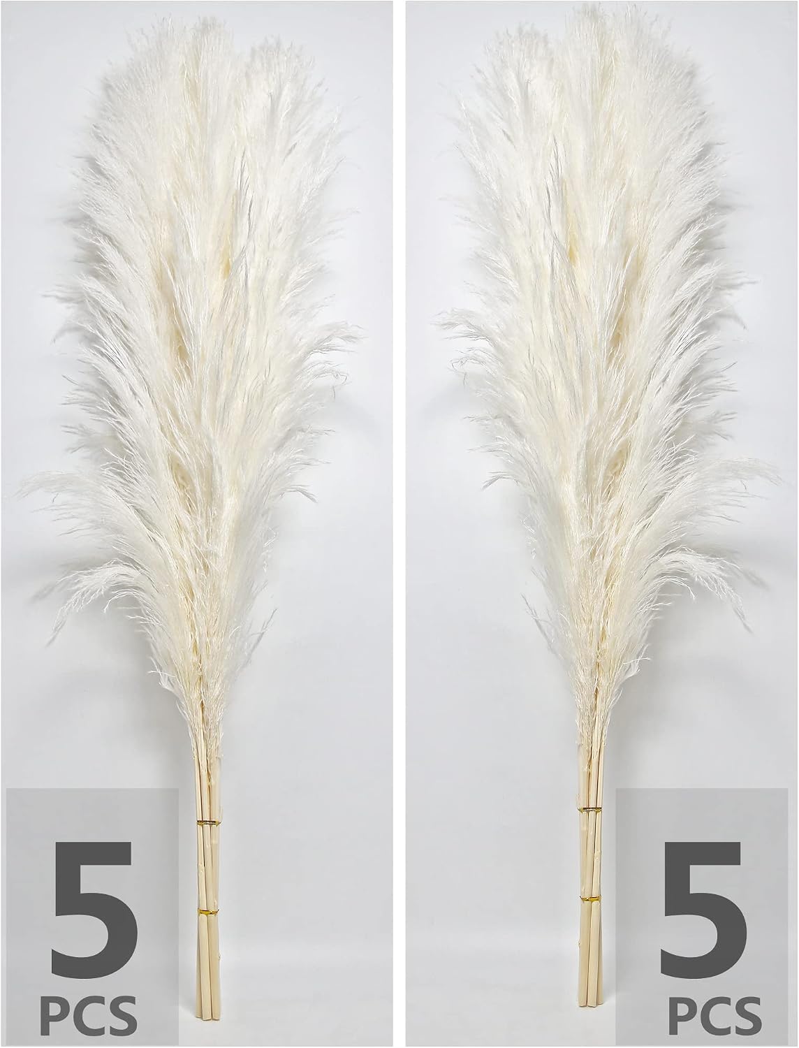 of Boho Pampas Grass Decor, Naturally Dried Pompas, Bunny Tails Dried Flowers, and dried eucalyptus. Perfect for Weddings, Boho Party Decorations, and Table Decor.