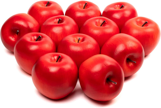 12Pcs Artificial Red Fake Apples for Decoration