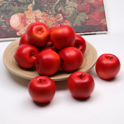 12Pcs Artificial Red Fake Apples for Decoration