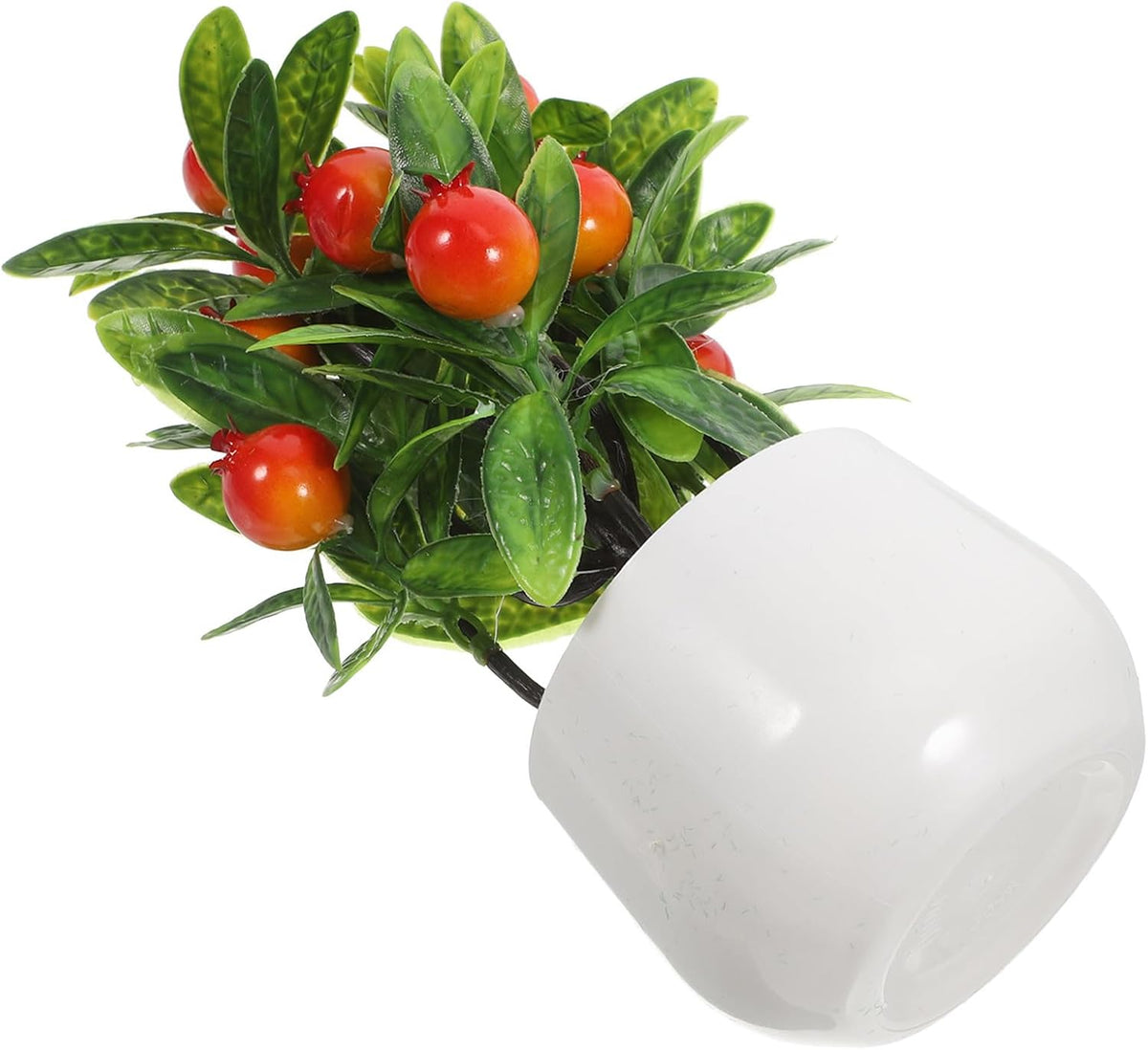 Artificial Pomegranate Bonsai Tree with White Pot for Home Decor