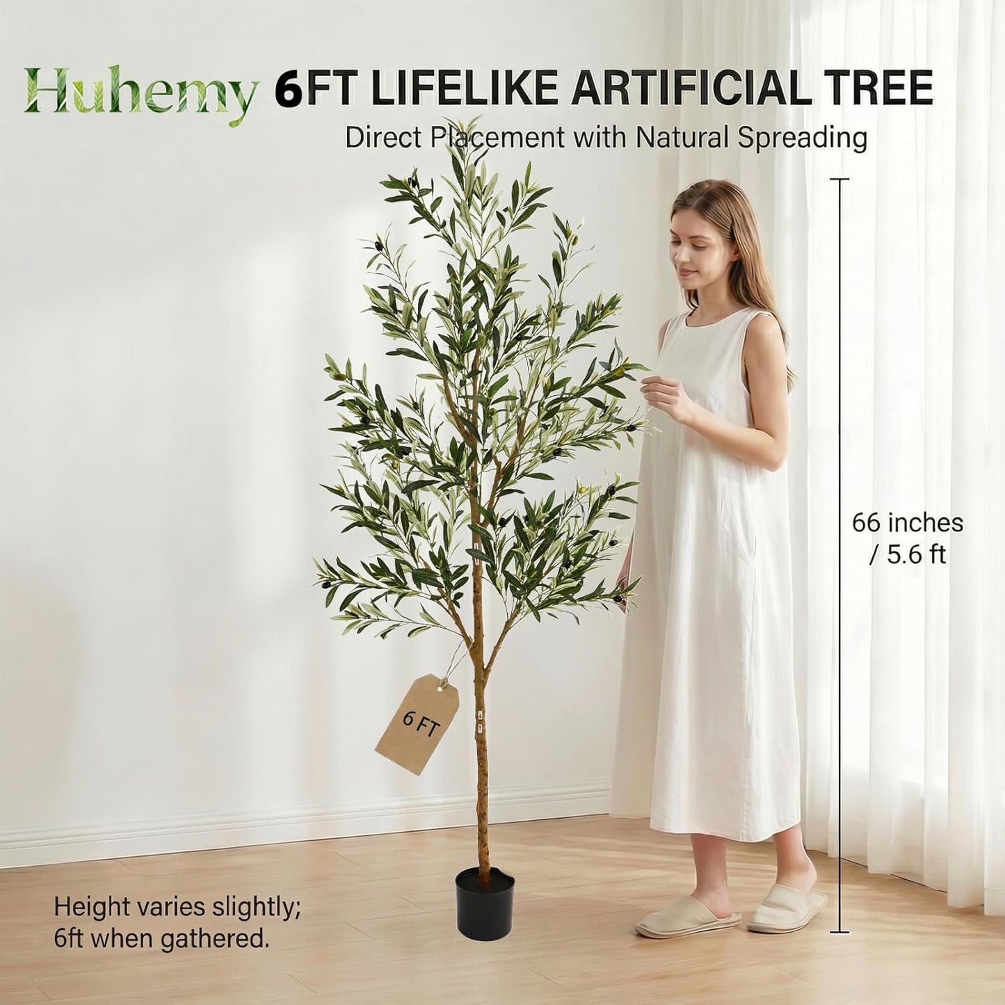 4FT Olive Trees Artificial Indoor,Fake Olive Tree with Natural Wood Trunk and Olive Branches and Lifelike Fruits,Faux Olive Tree for Home Office House Living Room Decor.