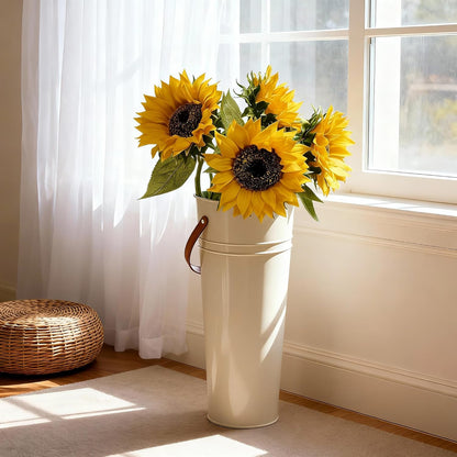 Sunflowers Artificial Flowers, 4Pcs Yellow Real Touch Fake Sunflowers, Large Faux Sun Flowers for Wedding,Birthday Gifts and Home Decoration