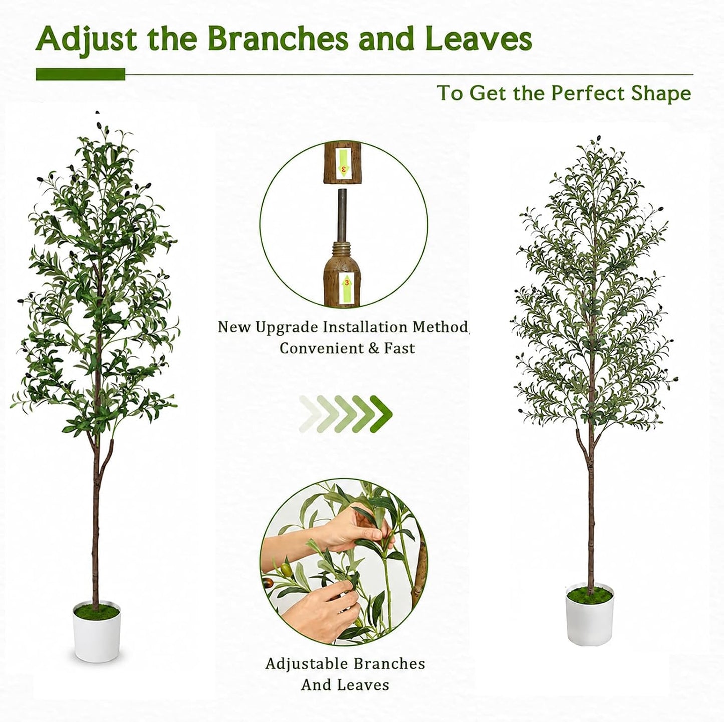 Olive Tree Olive Trees Artificial Indoor 6FT Faux Olive Tree with Pot,Artificial Olive Trees Plant with Realistic Trunk, Branches, Leaves and Fruits,Fake Tree Plant for Home Office Decor