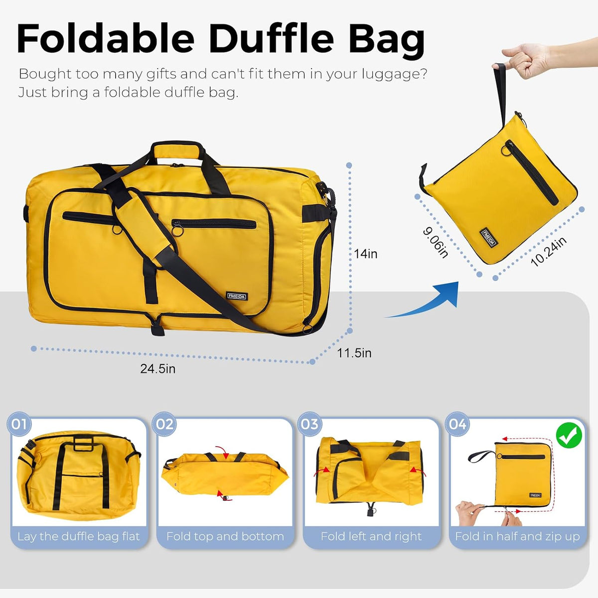 65L Duffle Bag Foldable Travel Duffel Bags for Men Women Travel Bag