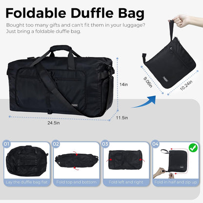 65L Duffle Bag Foldable Travel Duffel Bags for Men Women Travel Bag