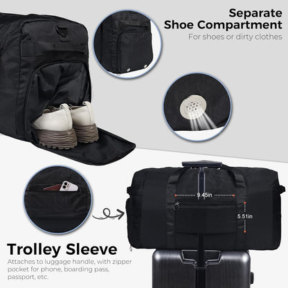 65L Duffle Bag Foldable Travel Duffel Bags for Men Women Travel Bag