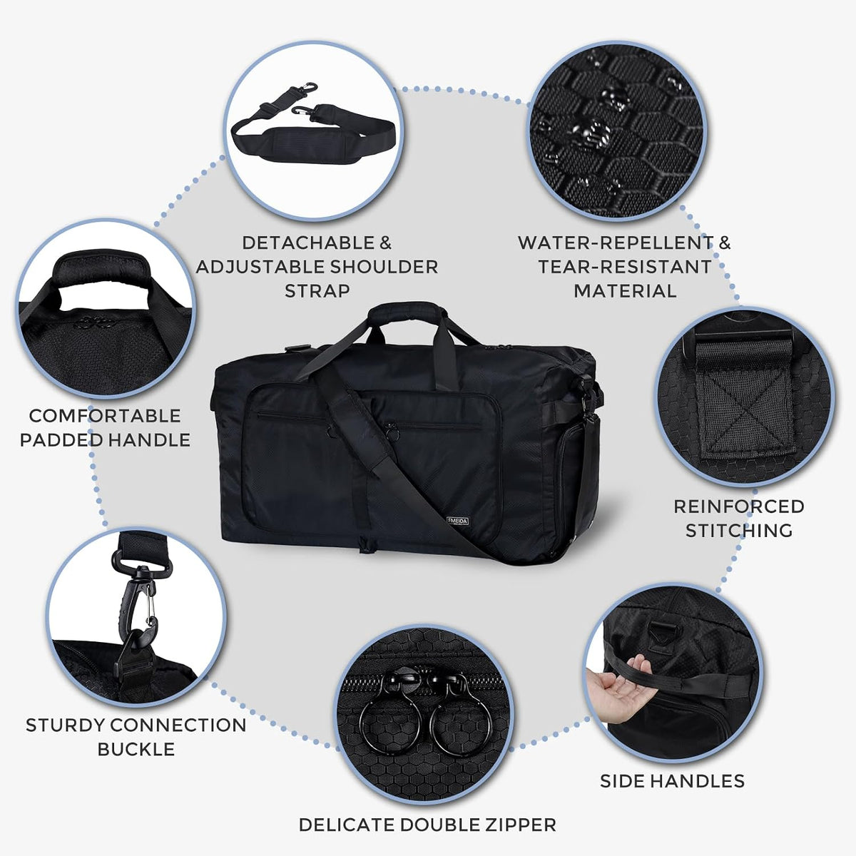 65L Duffle Bag Foldable Travel Duffel Bags for Men Women Travel Bag