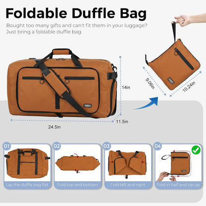 65L Duffle Bag Foldable Travel Duffel Bags for Men Women Travel Bag