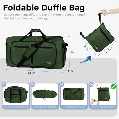 65L Duffle Bag Foldable Travel Duffel Bags for Men Women Travel Bag
