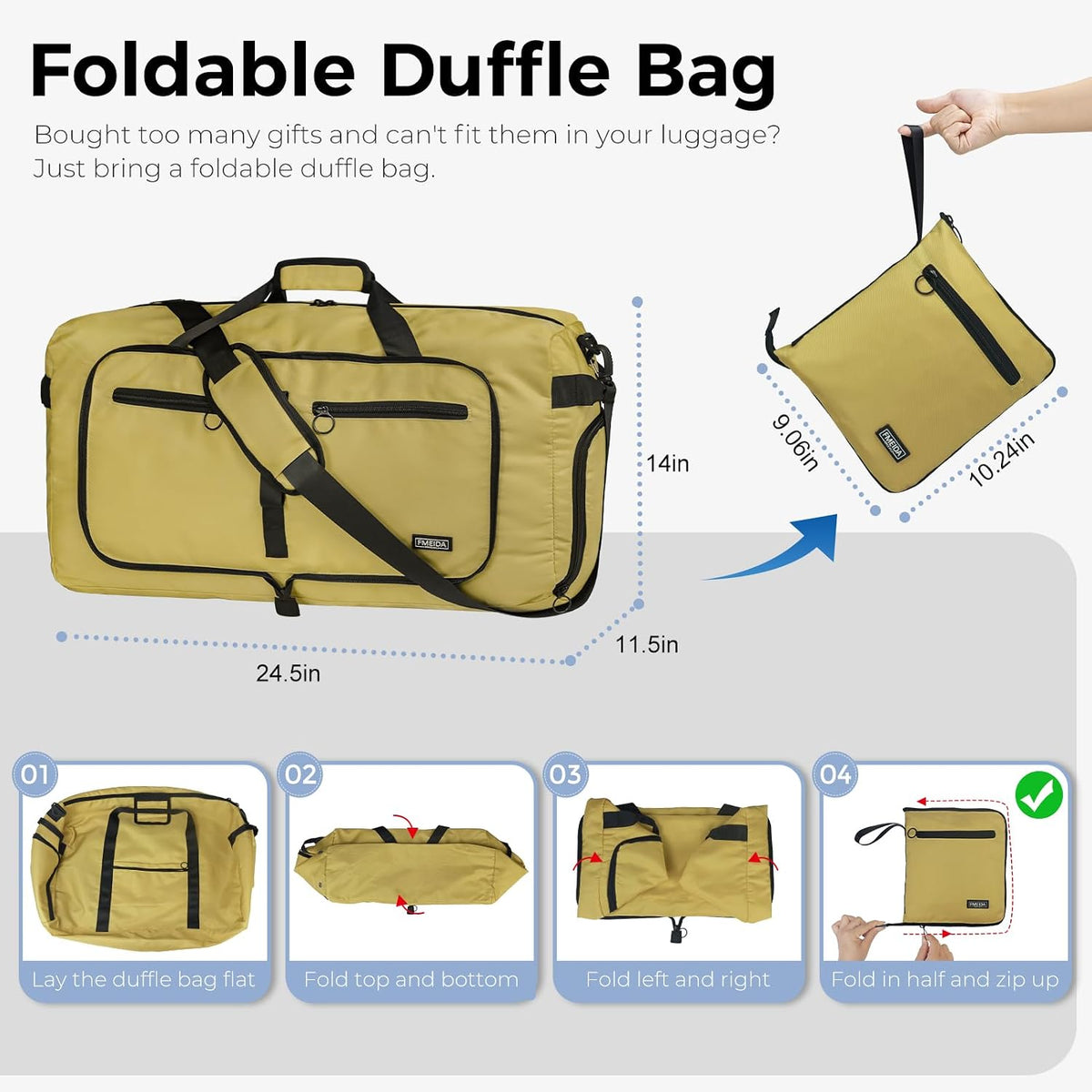 65L Duffle Bag Foldable Travel Duffel Bags for Men Women Travel Bag