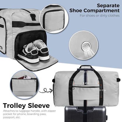 65L Duffle Bag Foldable Travel Duffel Bags for Men Women Travel Bag